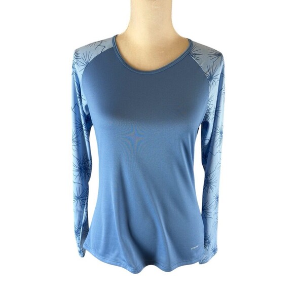 Patagonia Performance Base Layer Capilene Women's S Blue Geometric Long Sleeve - Picture 1 of 13